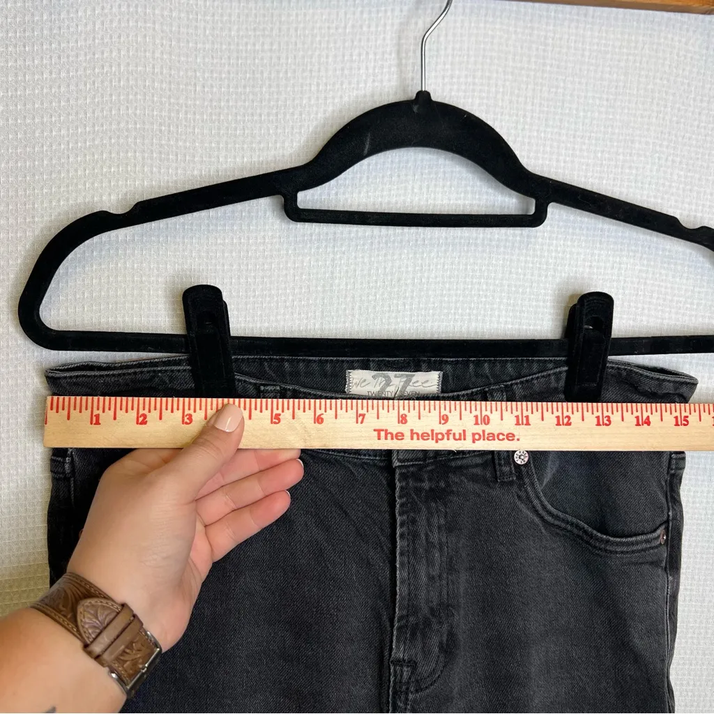 We The Free | Free People Black Skinny‎ Jeans Distressed Hem 27 - Image 5