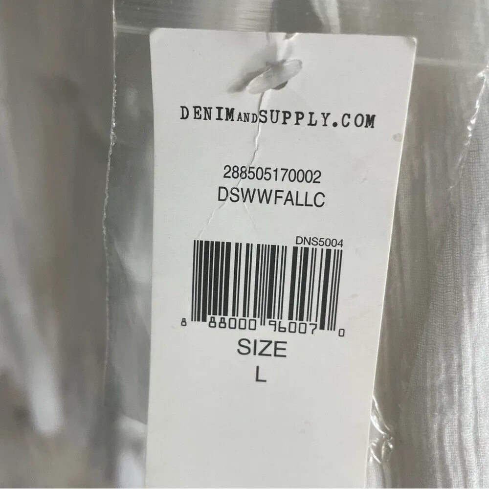 Ralph Lauren Denim‎ & Supply Tunic Mini Dress White Button Front size L NWT - Image 2