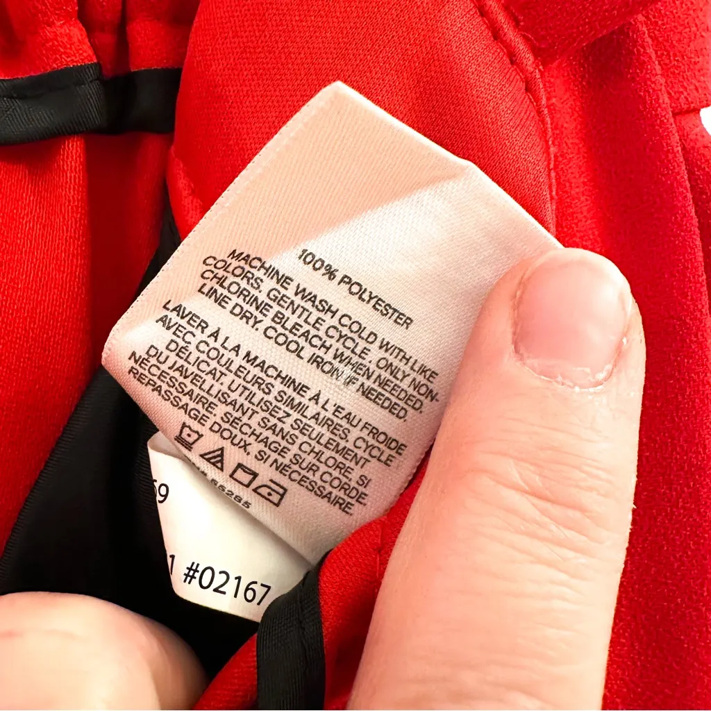 Express High-Rise Wide Leg Pants belted tie waist red sz Small - Image 10