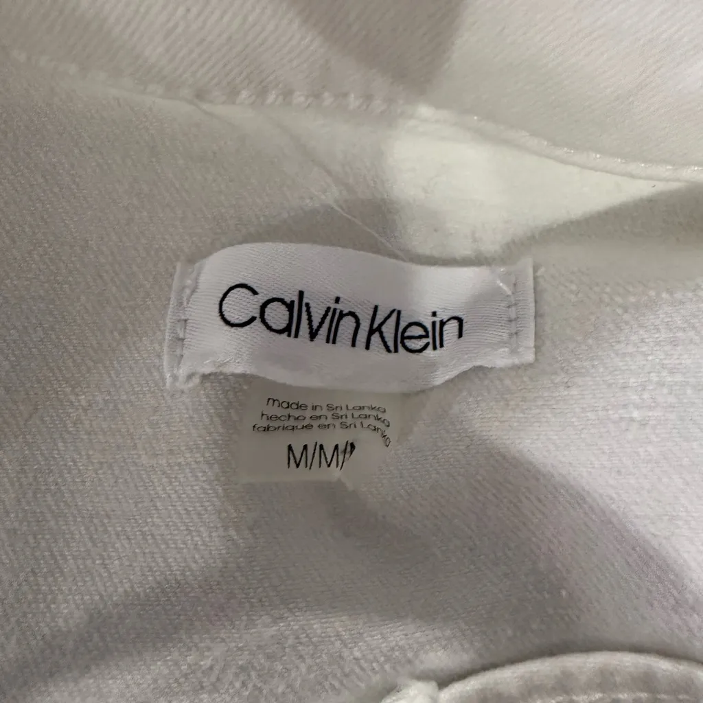 Calvin Klein Collection White Denim Jacket Size M - Image 6