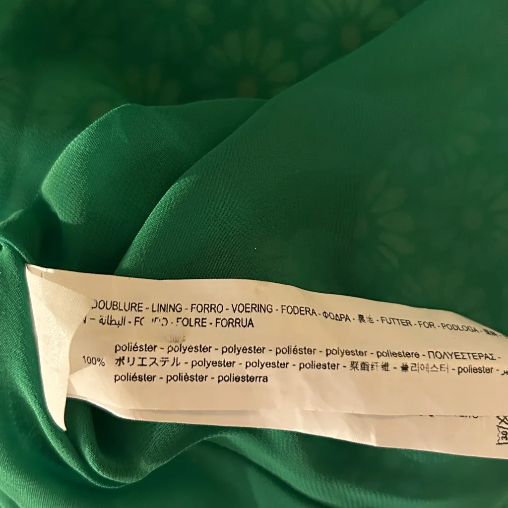 Zara Size S Green Floral Sleeveless Dress - Image 12