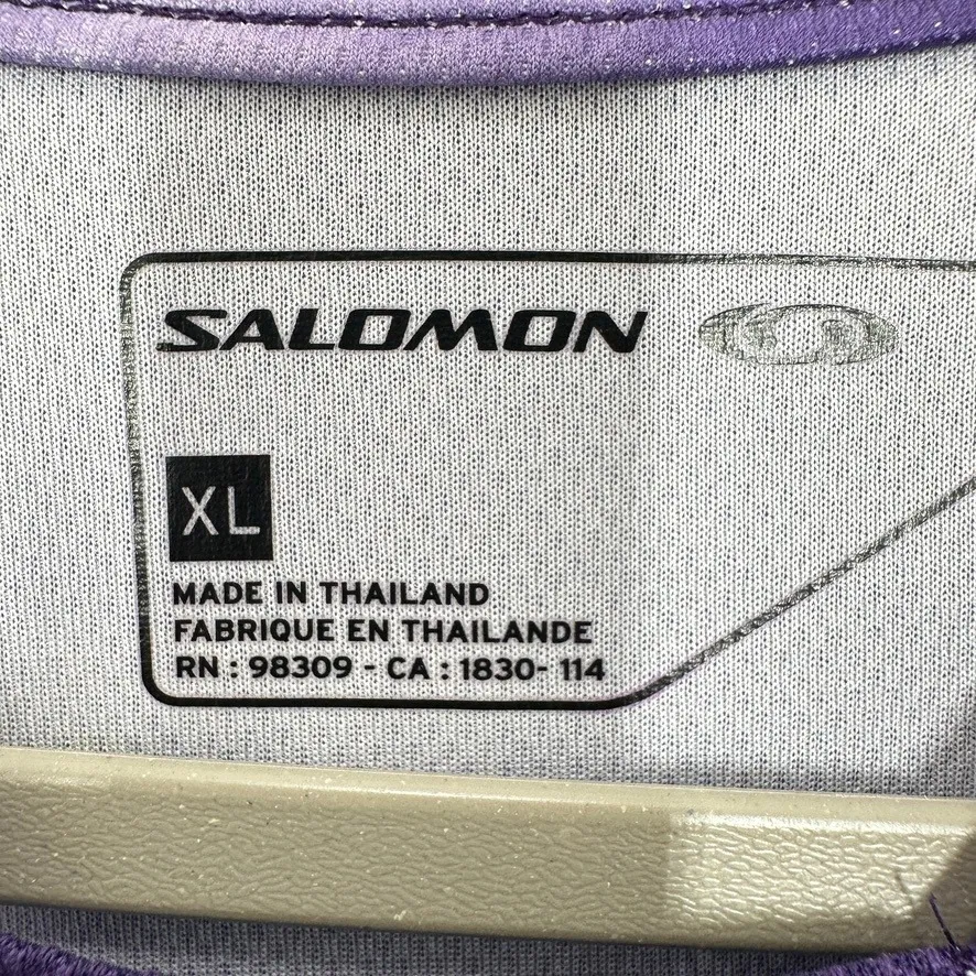 Salomon Women's XL Purple Green Abstract Long Sleeve Reflective Running Top - Image 6