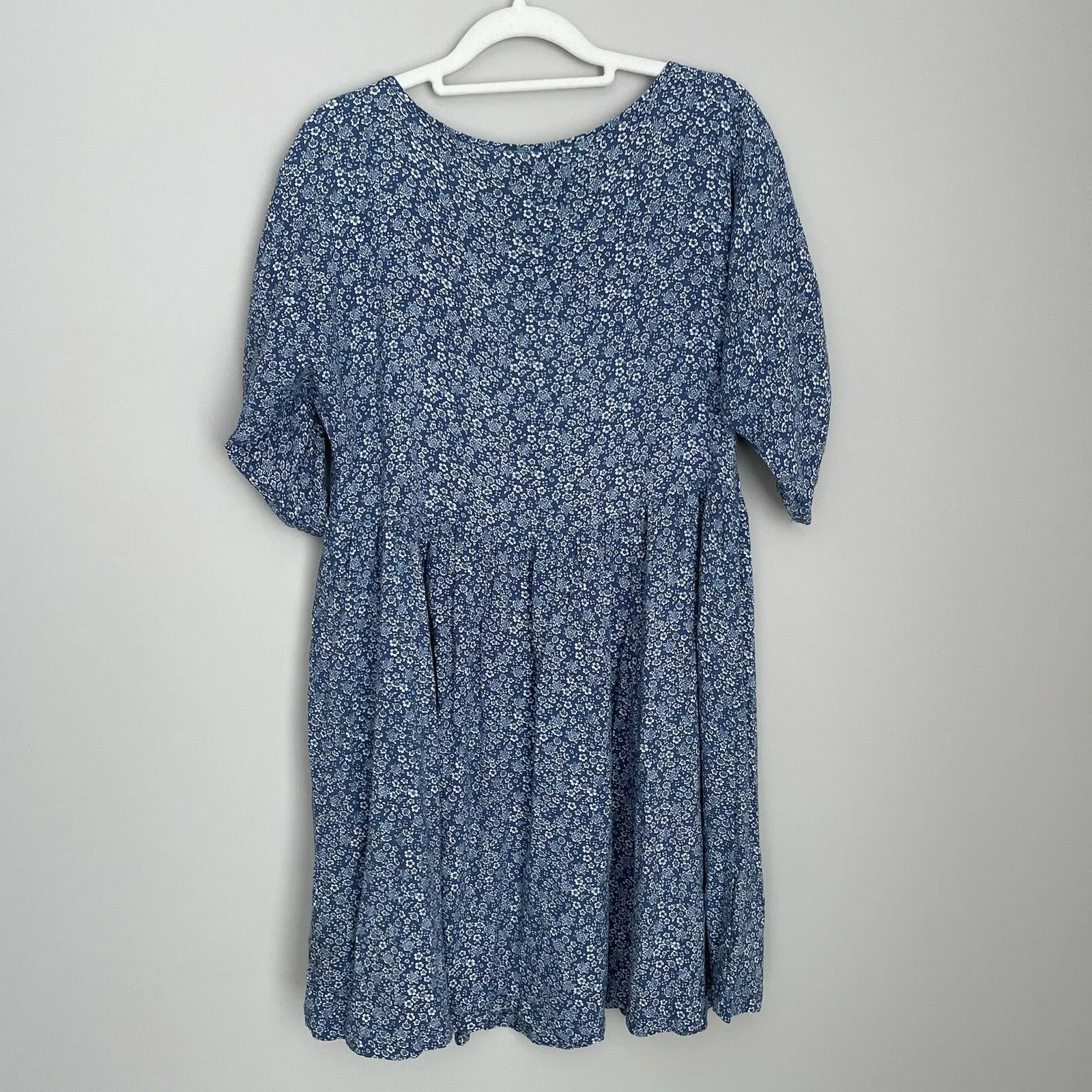 Ralph Lauren Denim Supply Size M Blue Ditsy Floral Print Dress Neck Tie - Image 7