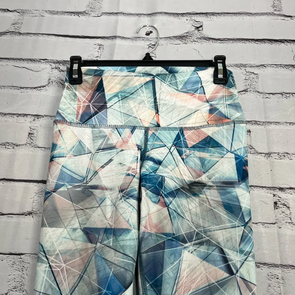 Evolution and Creation Geometric Blue and Pink Leggings SZ M High Waist Yoga Y2K - Image 6