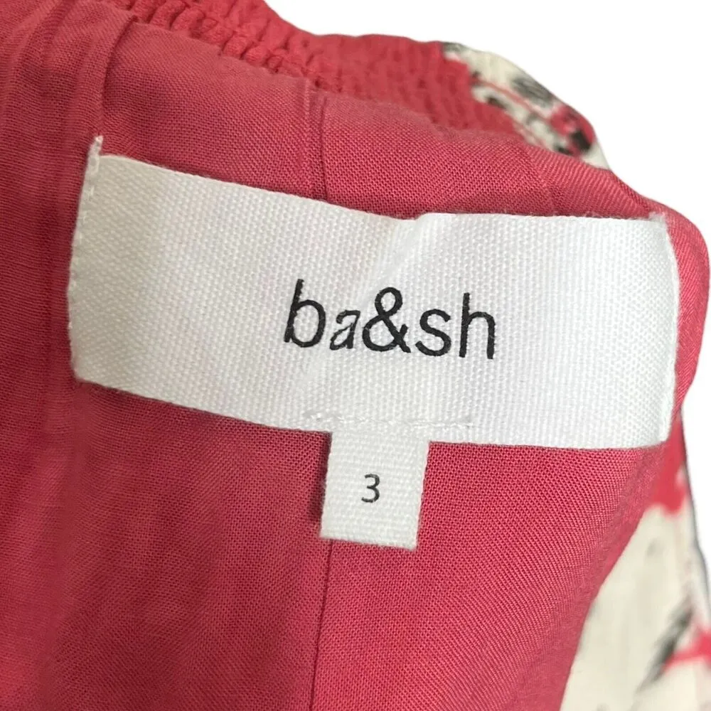 Ba&sh Womens Kondo Midi Skirt Floral Flowy Elastic Waist Boisderose Red Size L - Image 10