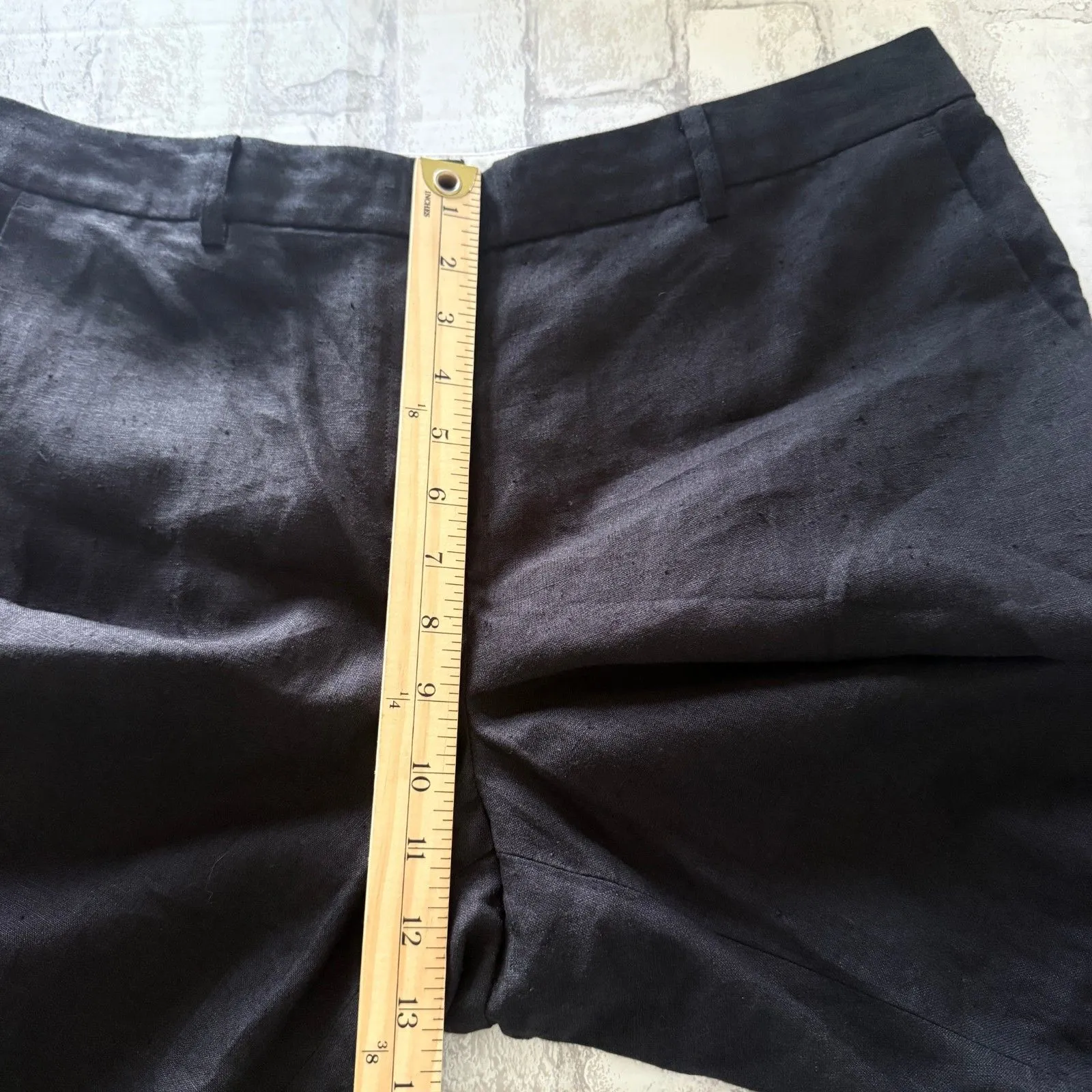 Talbots Windsor Curvy Black Linen Pants Wide Leg Breezy Polished Essential 12P - Image 7