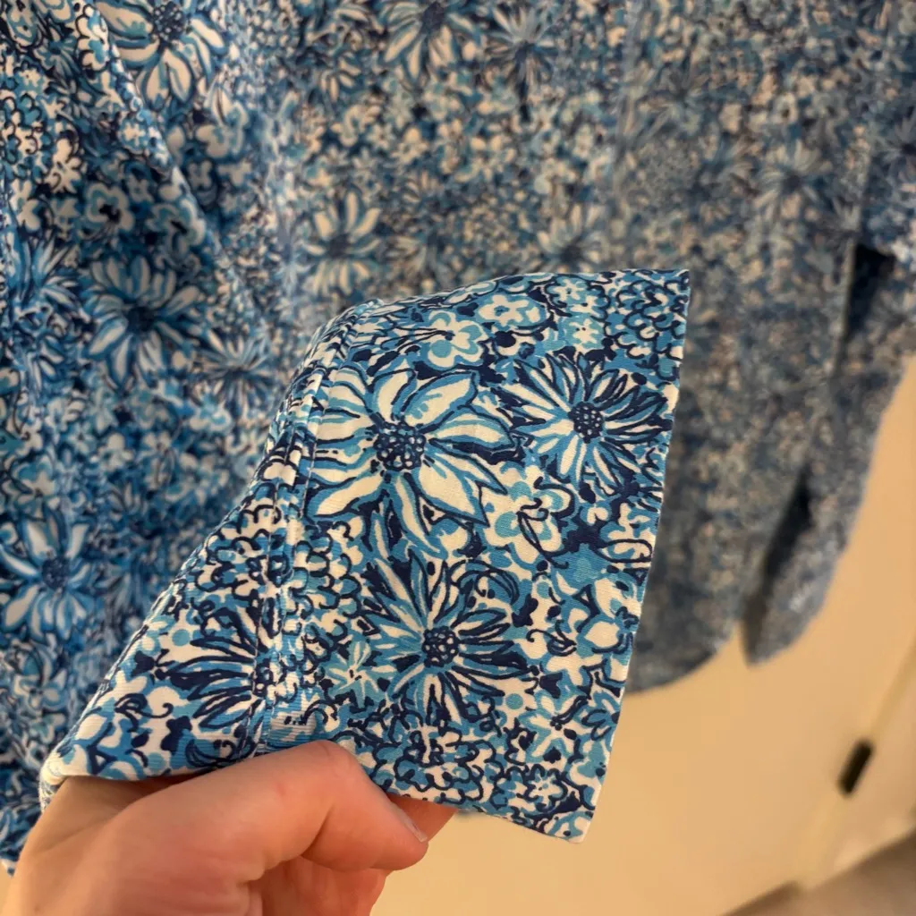 Lilly Pulitzer Leona UPF 50+ Zip Front Terry Jacket Cumulus Blue NWOT XL - Image 8