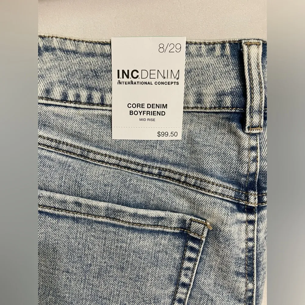 INC International Concepts Women’s Mid Rise Embroidered Boyfriend Jeans 8 - Image 10