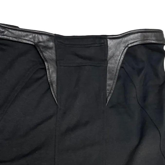 Boston Proper Black Leather Trim Ponte Zipper Accent Knee
Length Skirt 2 NWT - Image 3