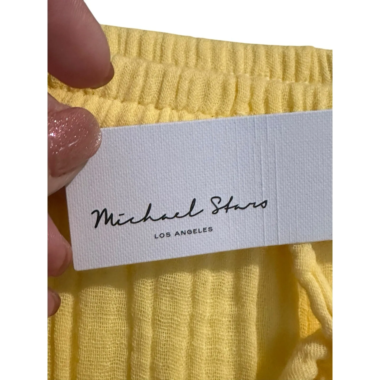 Anthropologie Michael Stars Ashton Cotton Gauze XS Pants Butter Yellow #F13-0 - Image 2