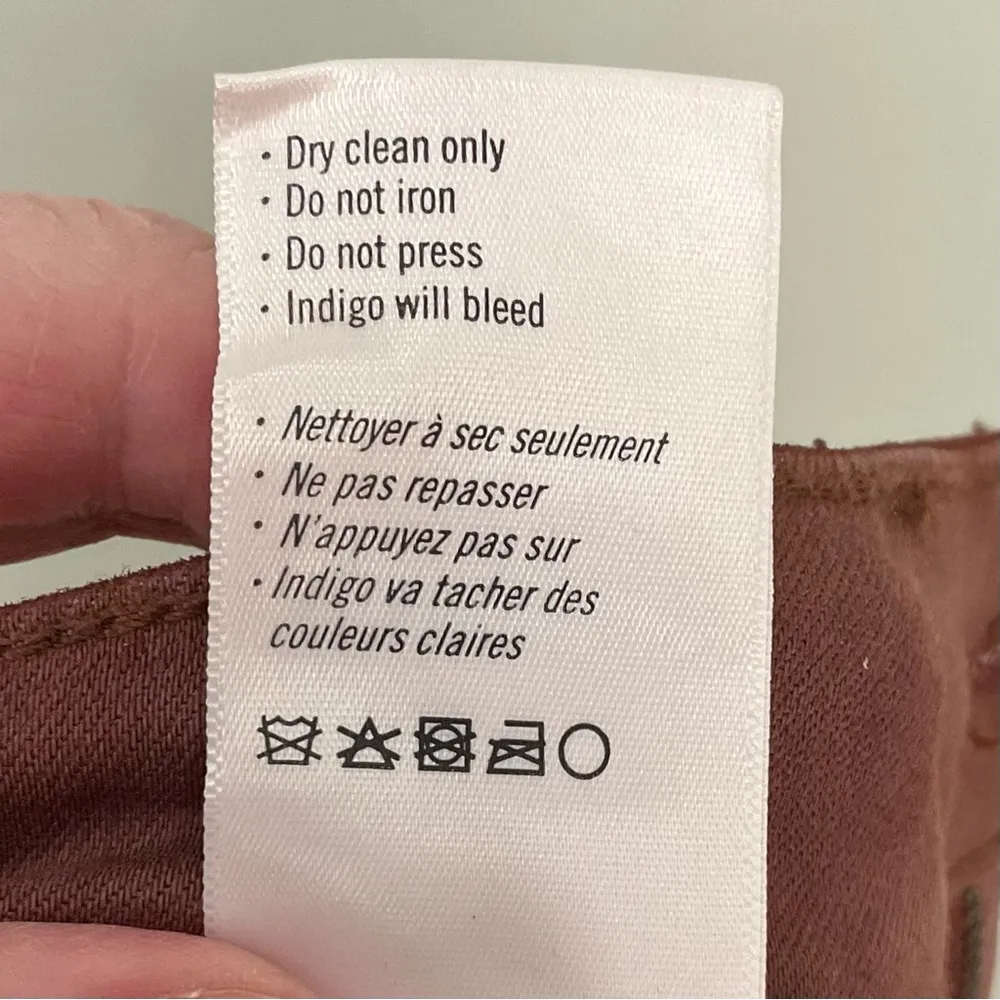 Paige Hoxton Ankle Jeans Cognac Sz 28 Cropped High Rise Skinny Coated Denim - Image 8