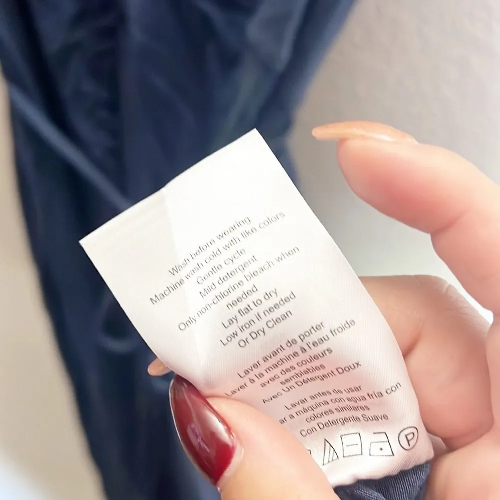 Motherhood Maternity Blue Short Sleeve Flowy Knot Tie Front Summer Dress - Image 7