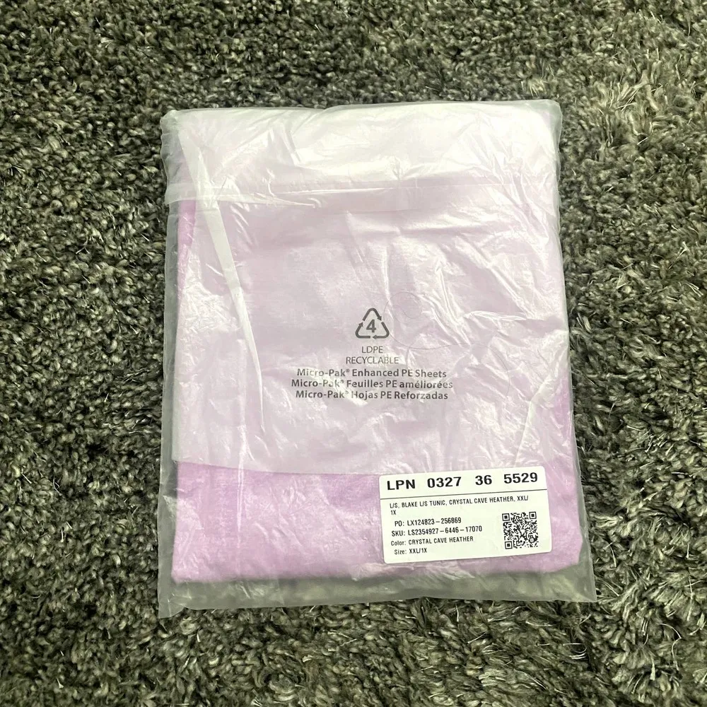 Fabletics Blake Long Sleeve Tunic in Crystal Cave Heather, Size XXL/1X​​​​​ - Image 3