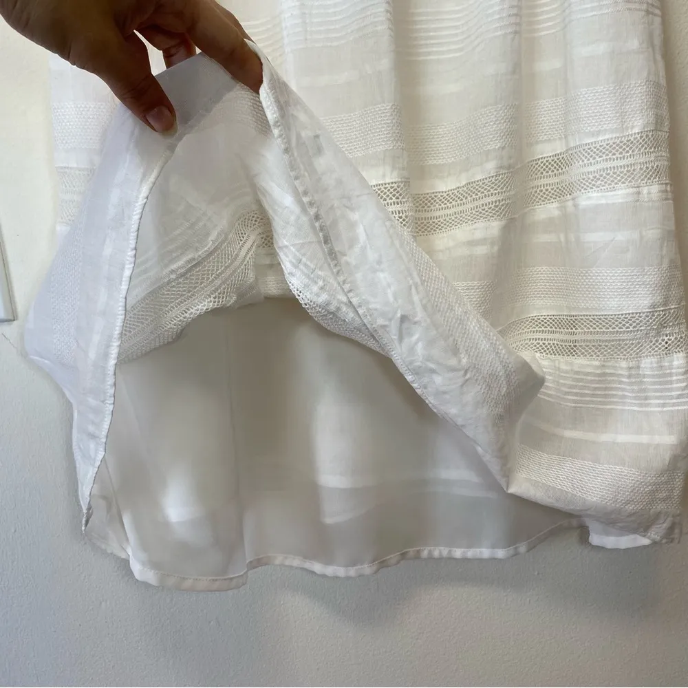 Rebecca Minkoff | Rose Flutter Sleeve Babydoll Lace Mini Dress White Sz Small - Image 9