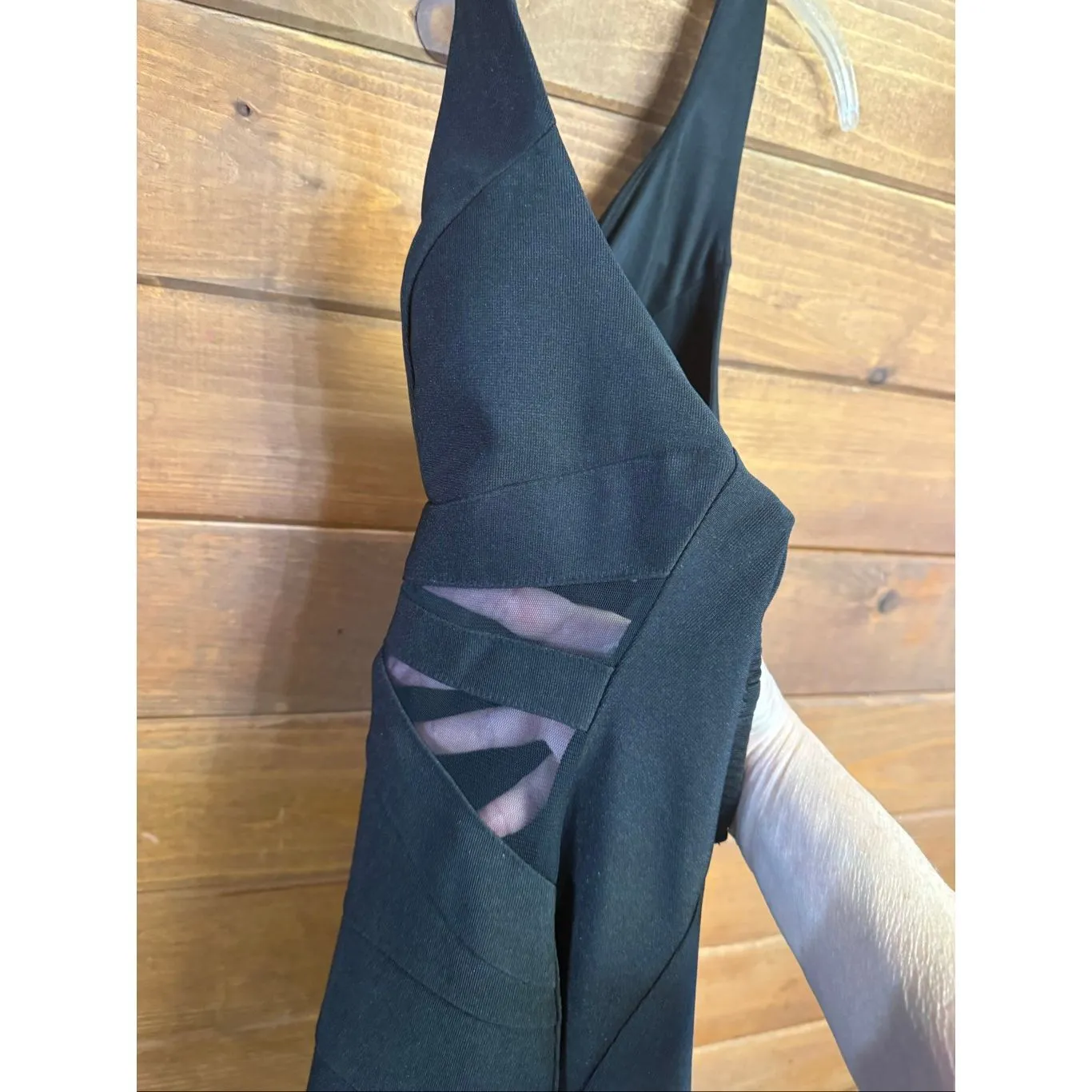 Crystal Doll Sleeveless Bodycon Mini Black Dress ask L (11-13)Juniors NWOT - Image 3