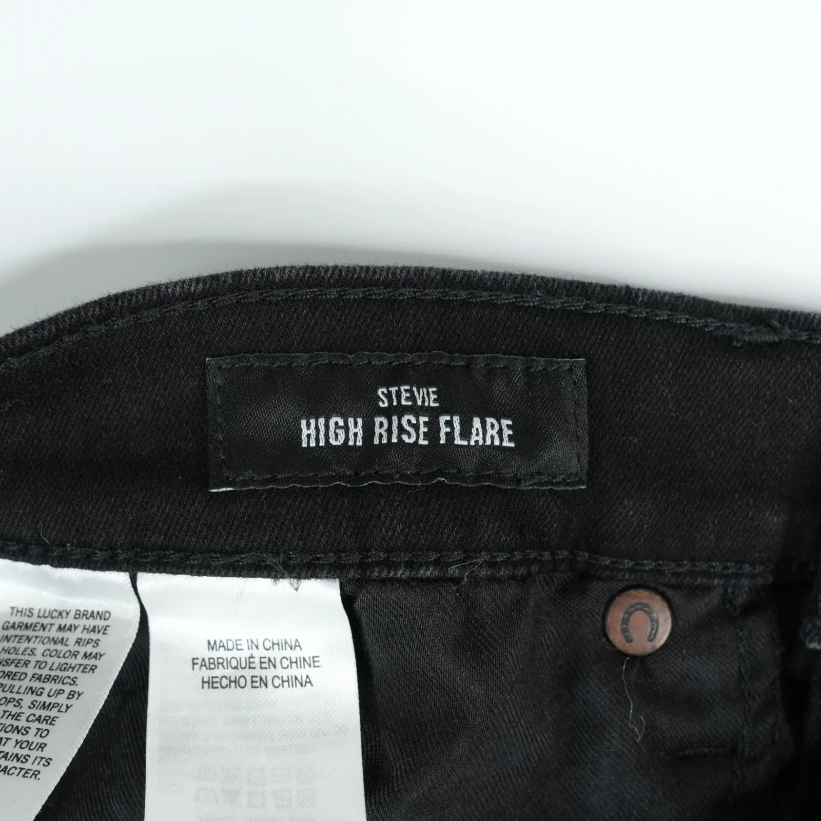 Lucky Brand Jeans Womens 8/29R (30x32) Black Stevie High Rise Flare Button Fly - Image 6