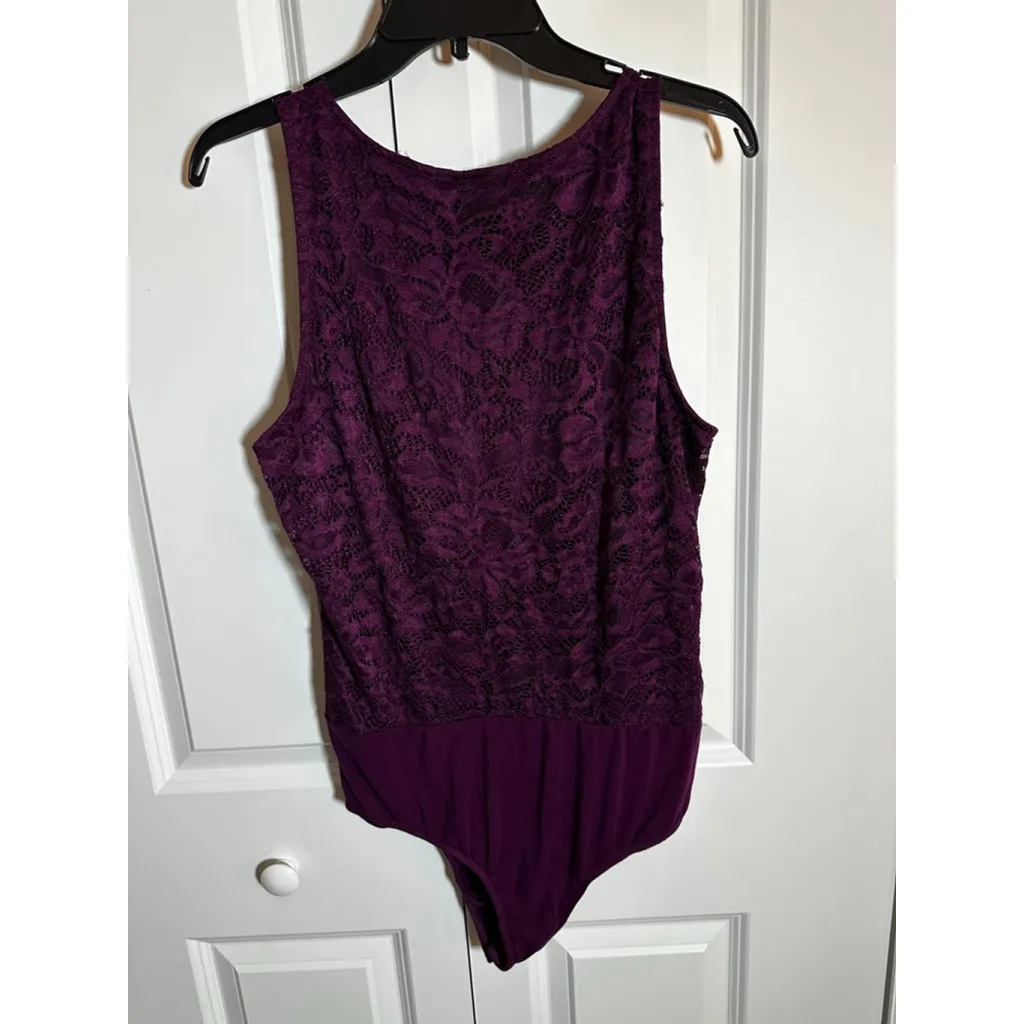 TORRID Purple Lace-Up Bodysuit Plus Size 00 - Image 2