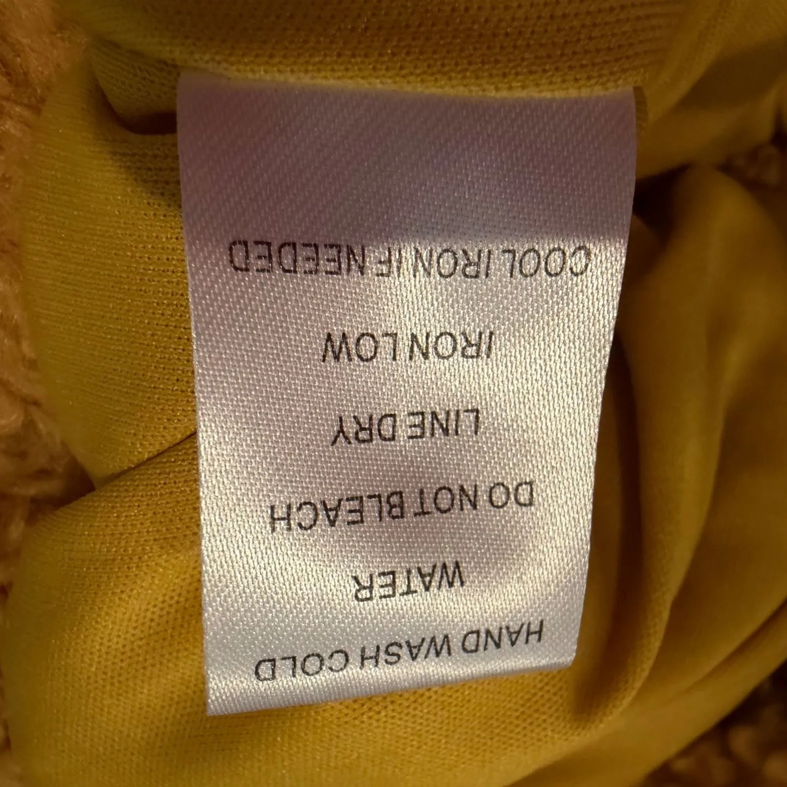 HYFVE Teddy Bear Sherpa Faux Fur Cropped Jacket Coat Women's Large Mustard Boho - Image 12