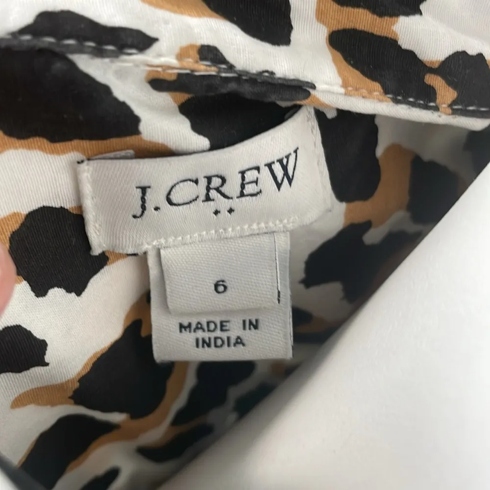 J. Crew Leopard Belted Shirt Dress Size 6 - Image 8
