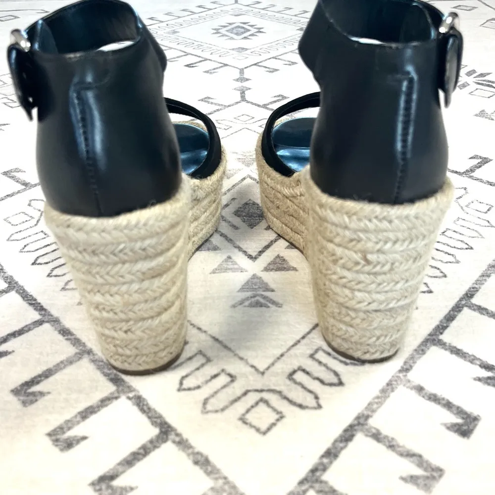 Marc Fisher LTD Alita Espadrille Wedge Sandals in Black Size 10 - Image 7