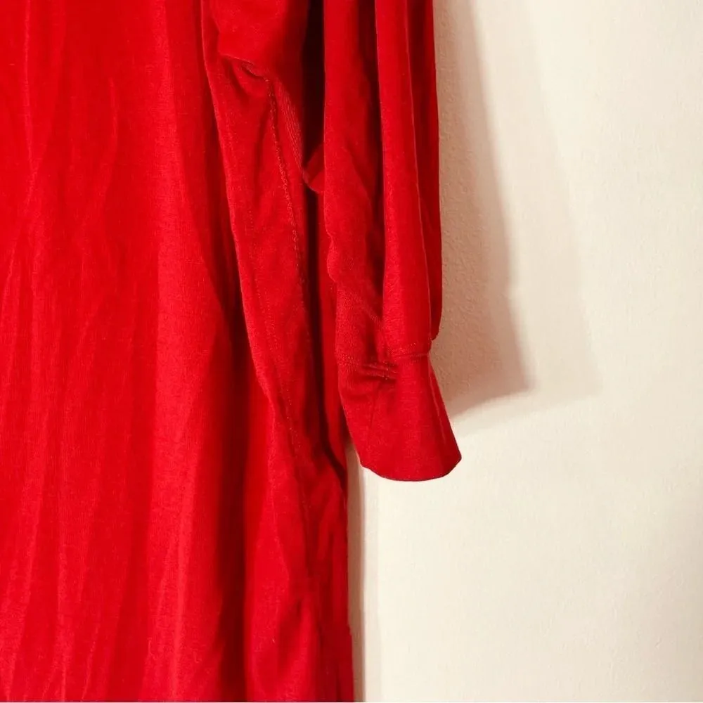 Athleta  3/4 Sleeve w Side Splits Modal & Elastane Red Tunic Top in Size Small - Image 6