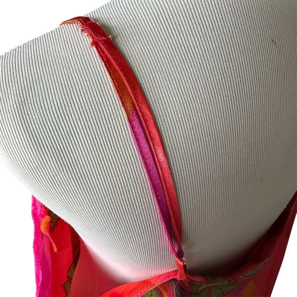 Solange Plus 18/20 Satin Floral Slip Dress Sleeveless Summer Casual Y2K Pink - Image 9