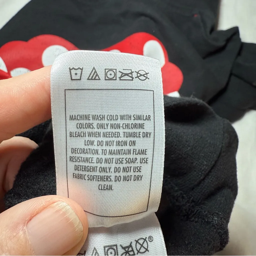 Disney Parks Minnie Mouse Hoodie Sweatshirt Ears Bow Women's Size Medium Graphic Black - Image 6