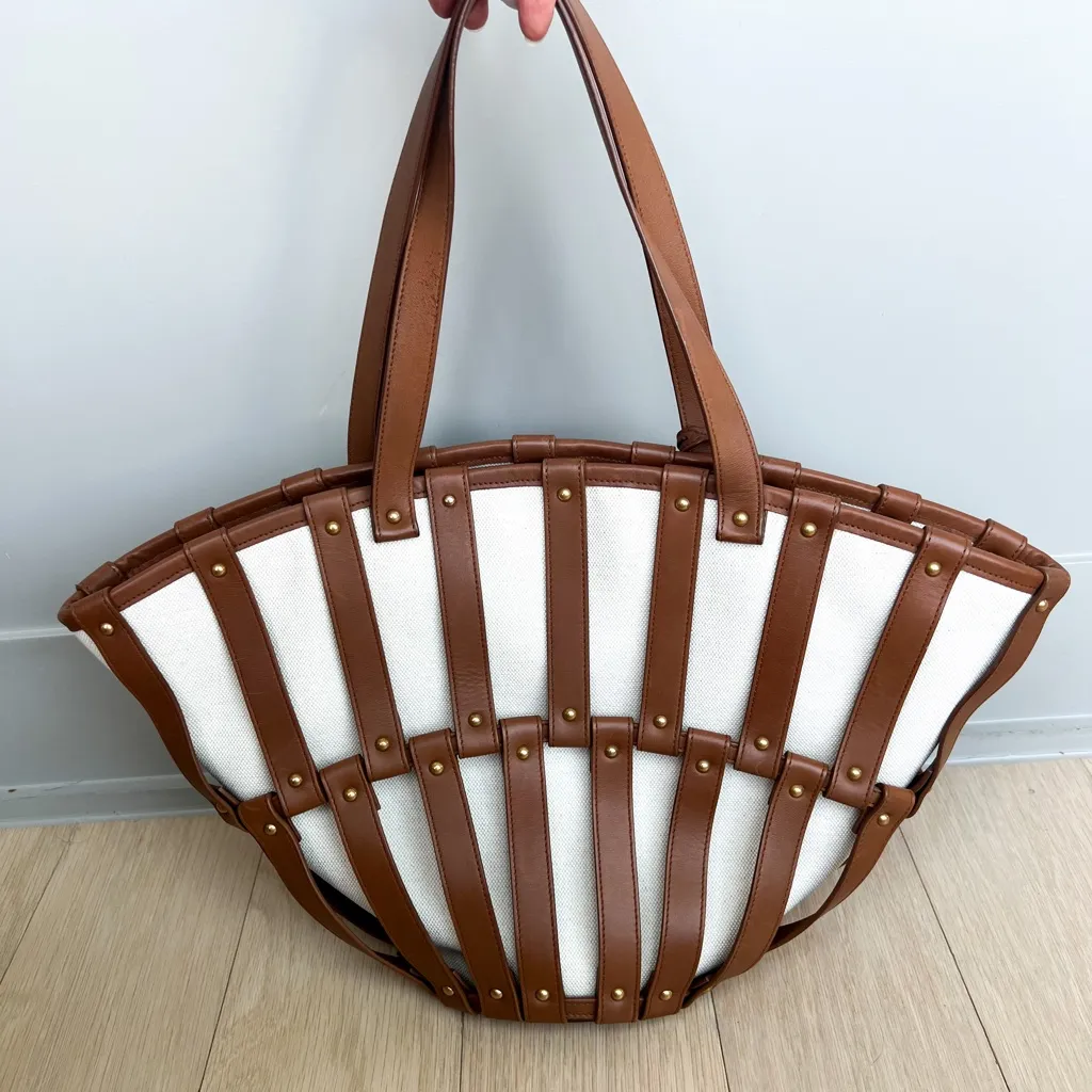 YSL Saint Laurent Authentic Panier Basket Tote Bag in Brown - Image 12