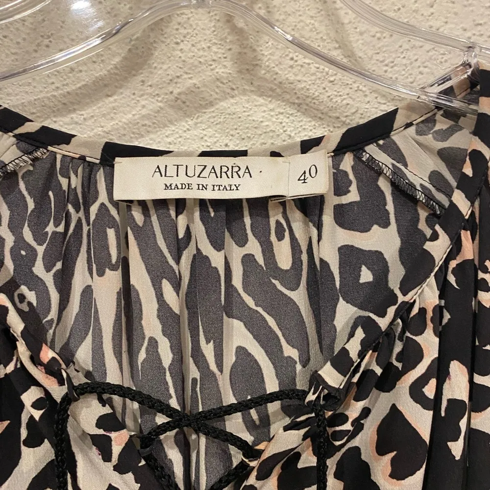 Altuzarra Animal Print Lace Up Dress Size 4 VGUC - Image 3