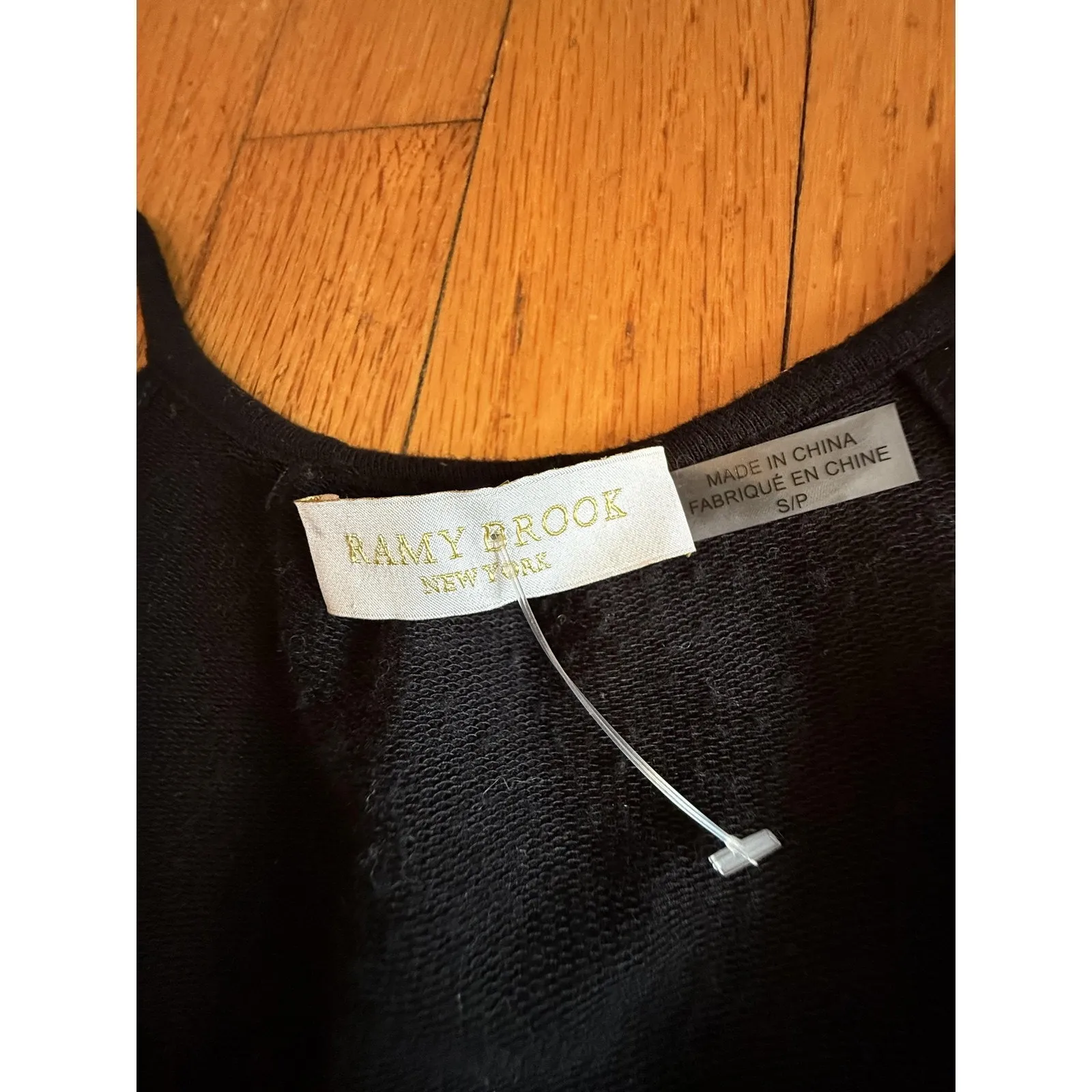 Ramy Brook Jumpsuit Womens Small Black Wrap Jogger Metallic Side Stripe Pockets - Image 2