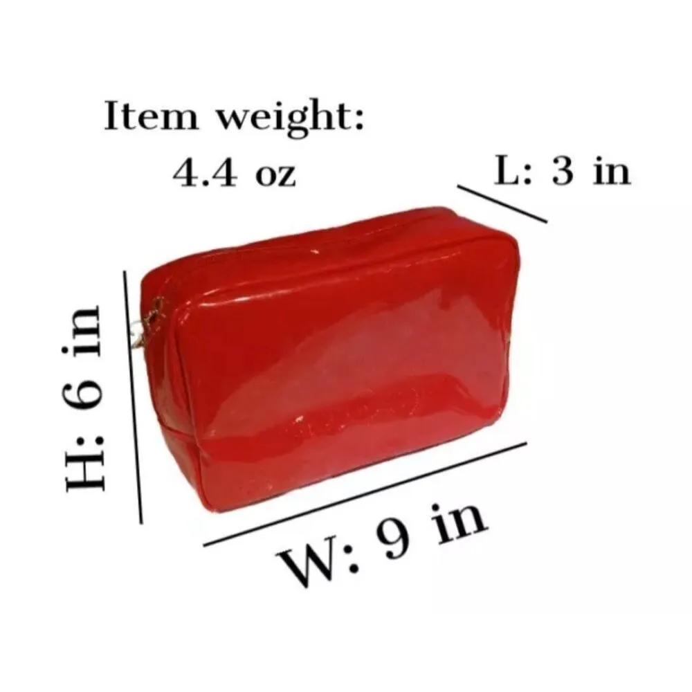 New Womens Christian LaCroix Rouge Avon Bold Red Makeup Tote Toiletries Bag - Image 2