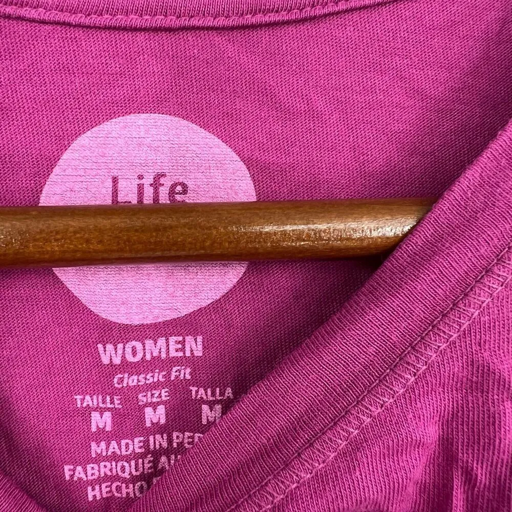 Life is Good pink wine glass classic fit short sleeve t-shirt crew neck medium - Image 6