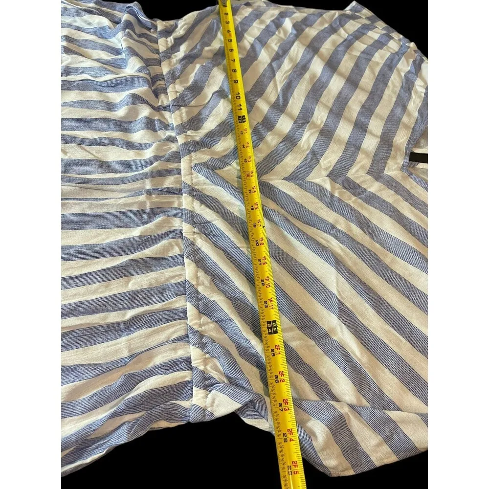 Catherines Cap Sleeve Blue White Striped Nautical Chevron Wide Leg Jumpsuit 32W - Image 14