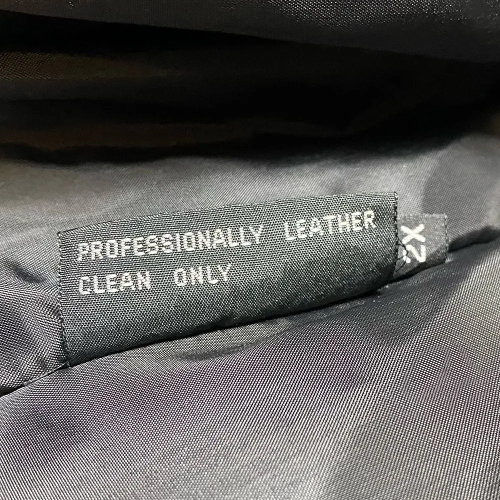 Vintage Black Patterned Leather & Suede Bomber Jacket Black Size 2X - Image 6