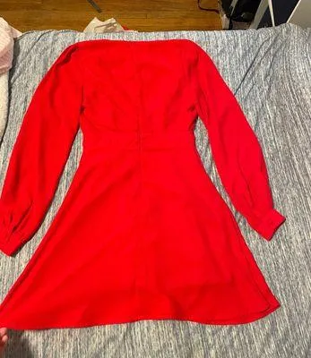 Lulus Red Long Sleeve Dress - Image 2