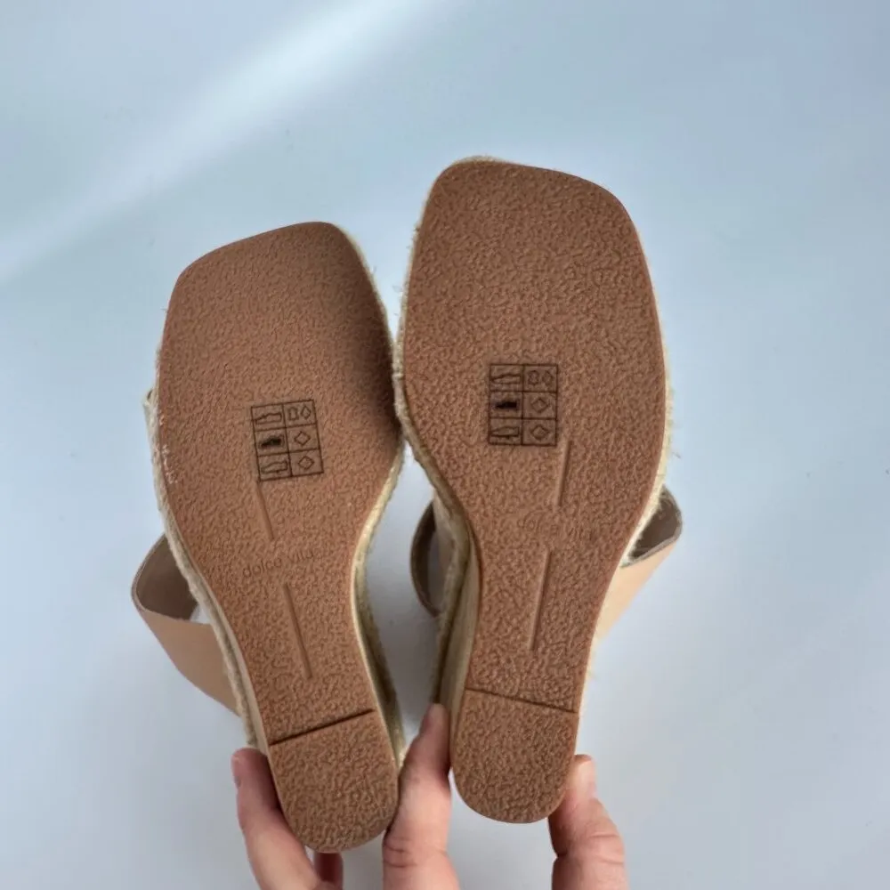 Dolce‎ Vita Women's Size 7.5 Nezza Ankle Strap Wedge Sandals Wedding Guest Vacay Tan - Image 2