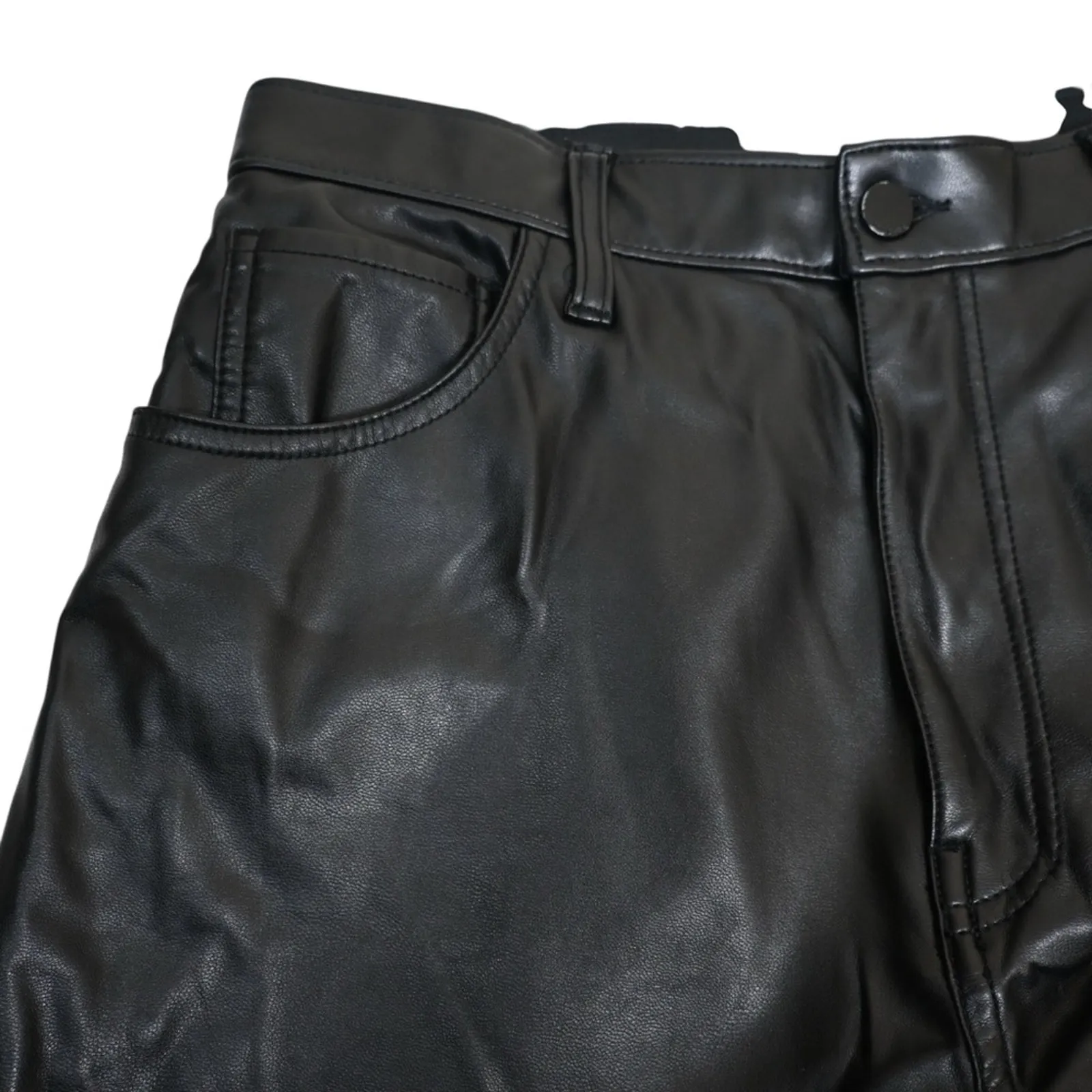 Abercrombie & Fitch Womens 12 Faux Leather The Ankle Straight Ultra Rise Pants - Image 7