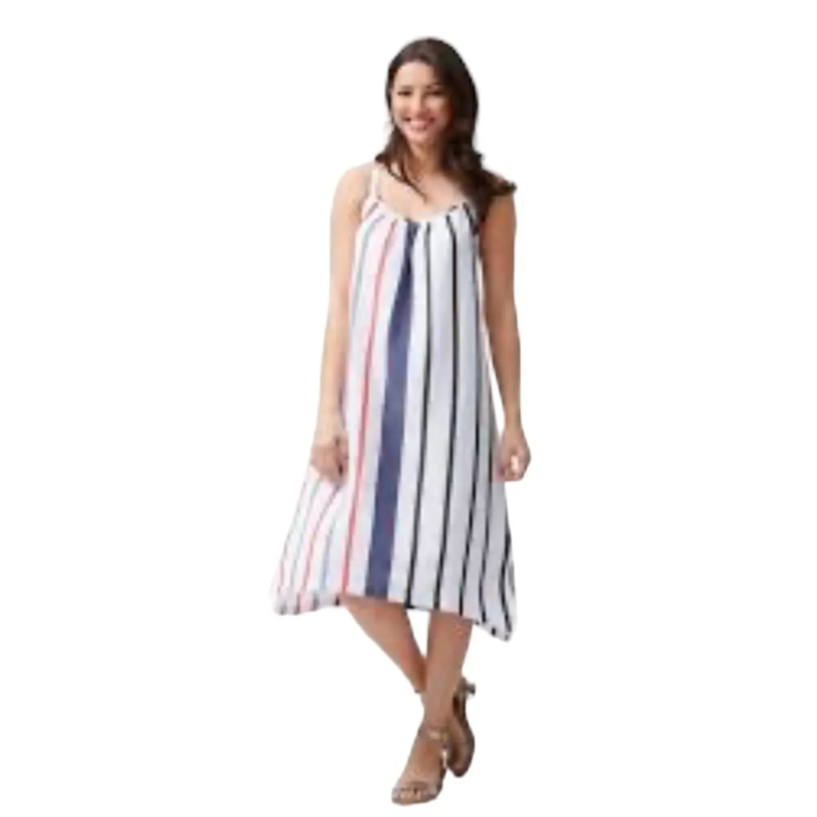 Tommy Bahama Amalia Stripe Linen Halter Midi Dress Coastal Summer Size S - Image 16