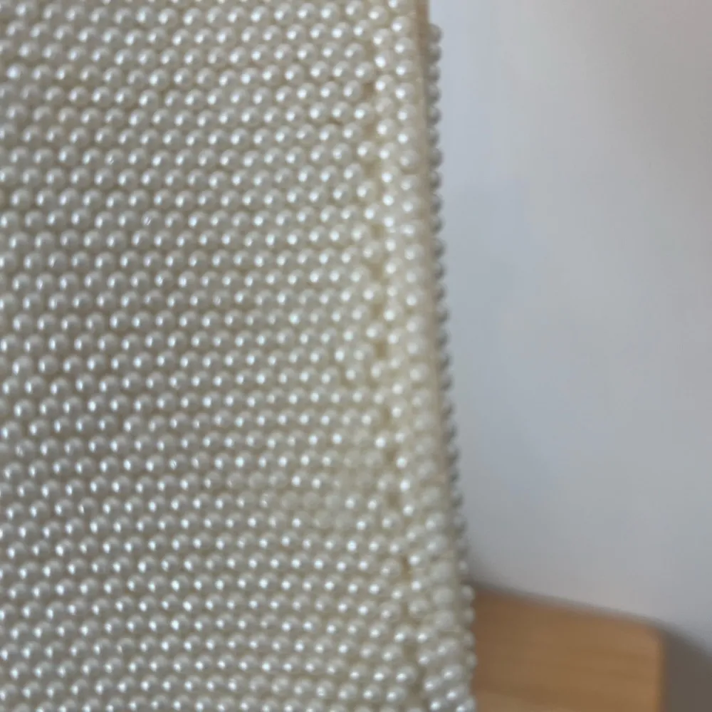 Vintage 60s Faux Pearl Clutch
Silver Beaded Bridal Purse - Image 6