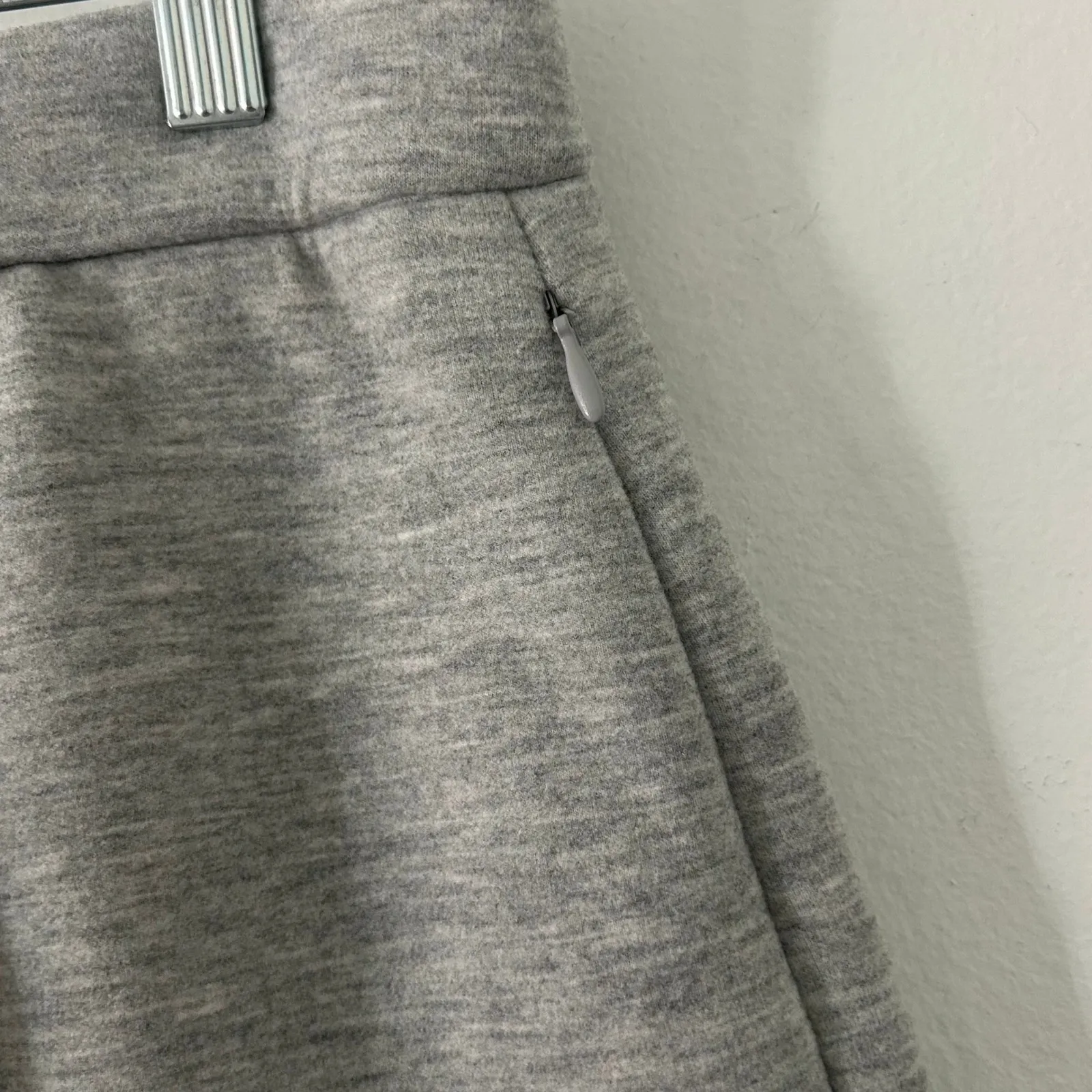 OGL FuzzLuxe High Waisted Umbrella Hem Midi Skirt Heathered Gray L Large New - Image 4