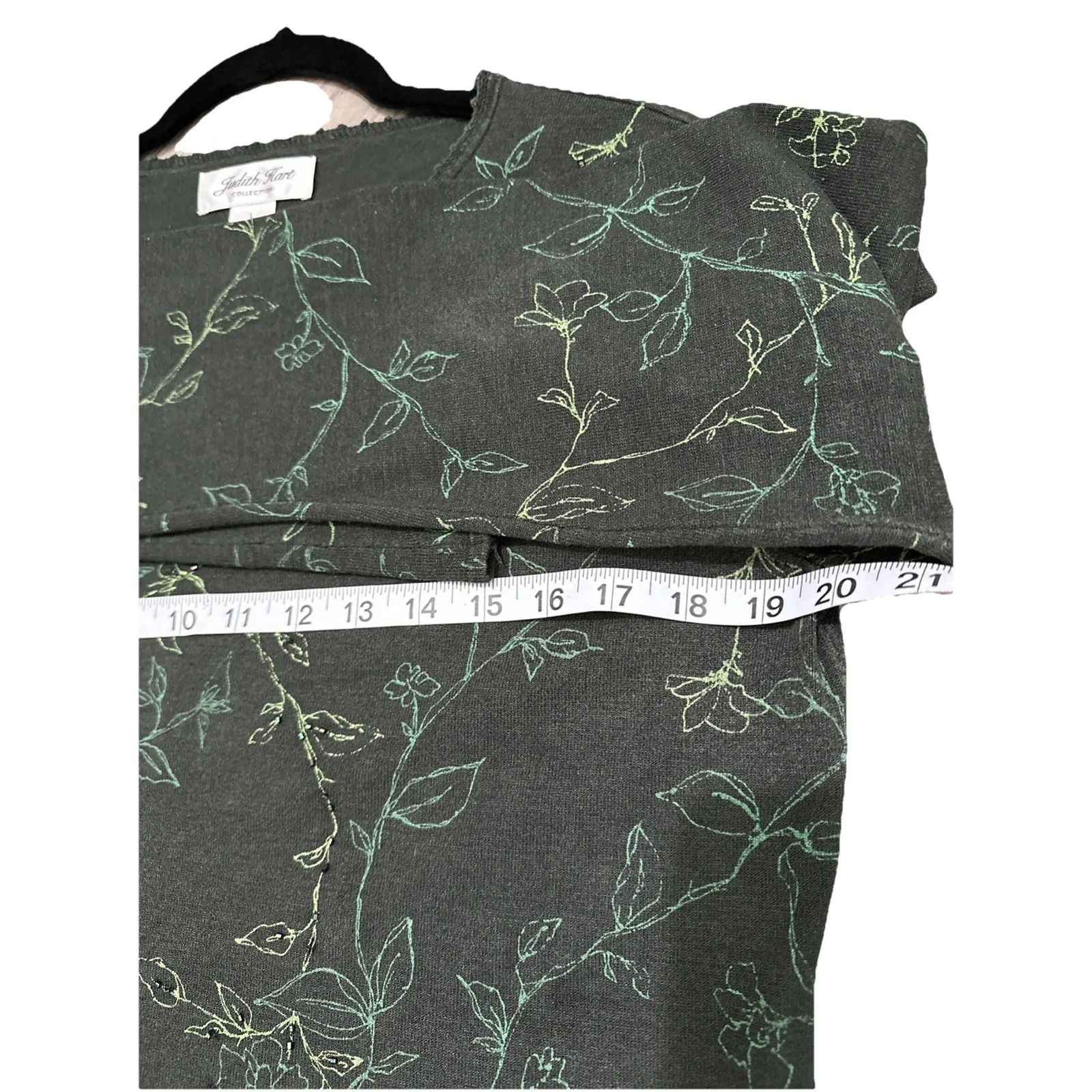 Judith Hart Silk Blend Coastal Print Cardigan Size L Autumn seasonal sweaters Green Size L - Image 4