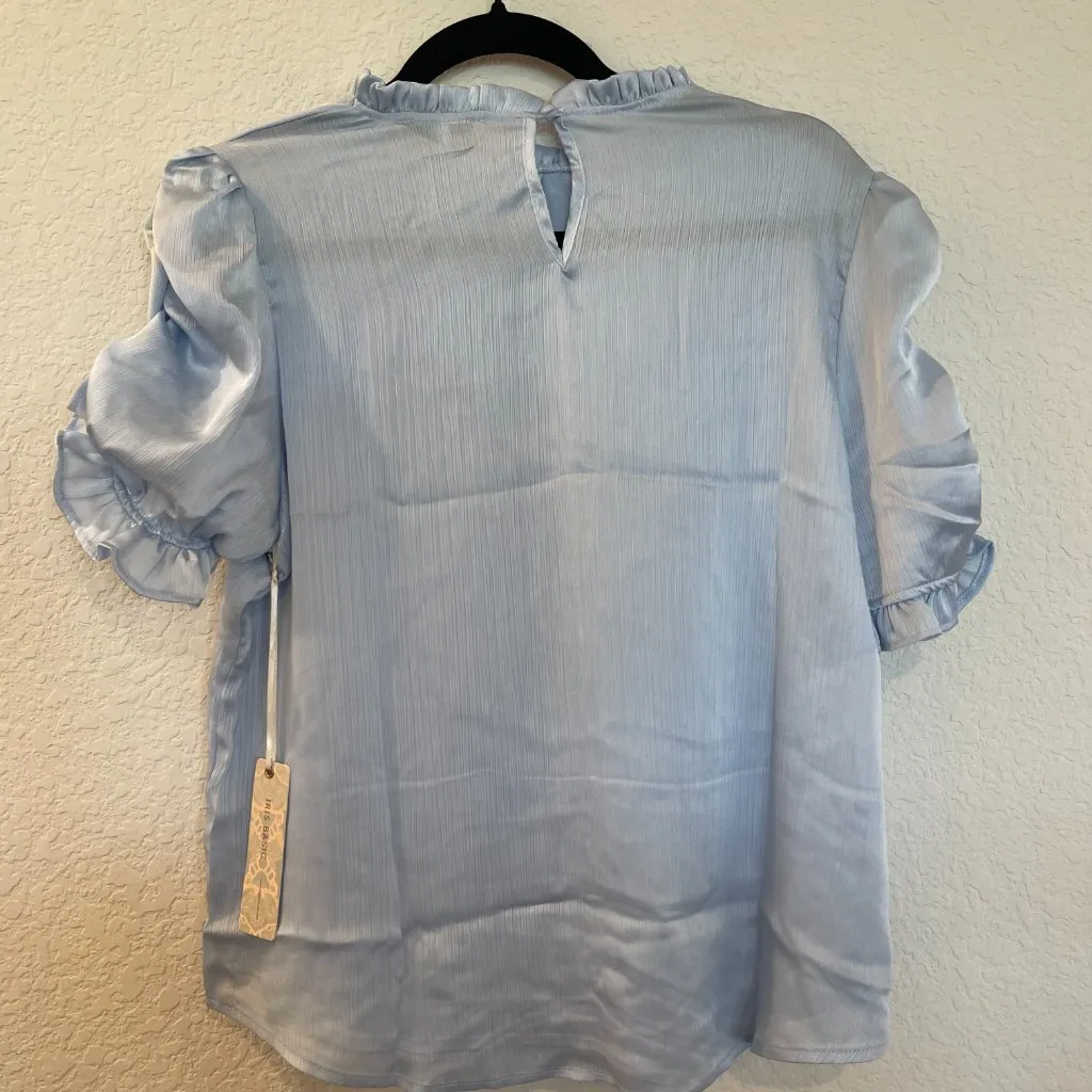 NWT Iris Blue Ruffle Blouse - Image 6
