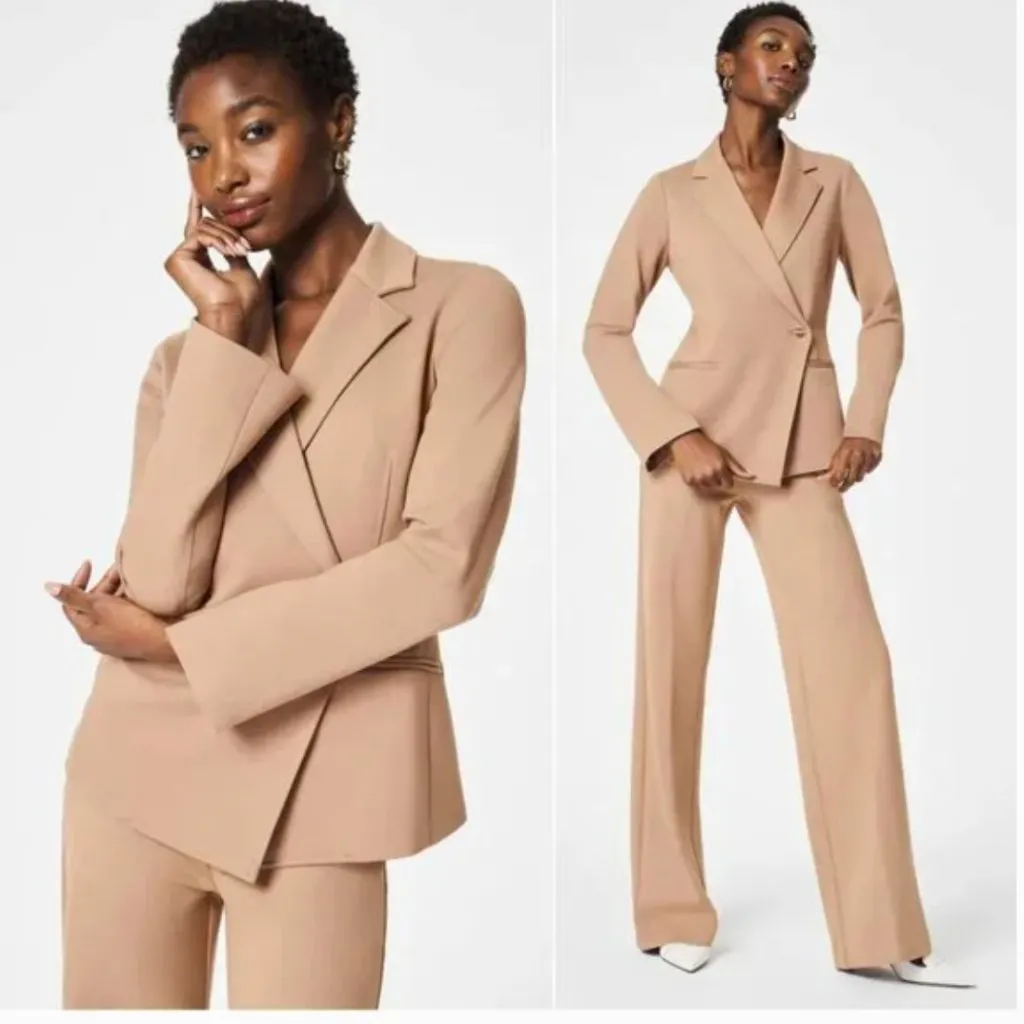 NWT SPANX Perfect Asymmetrical Tailored BLAZER In Color Toffee - Image 2