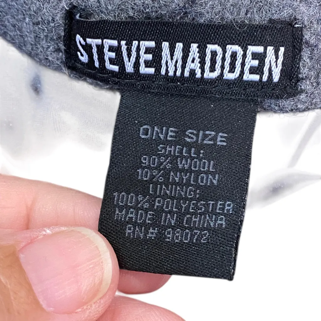 Steve Madden  Gray Wool Beret Hat - Image 5