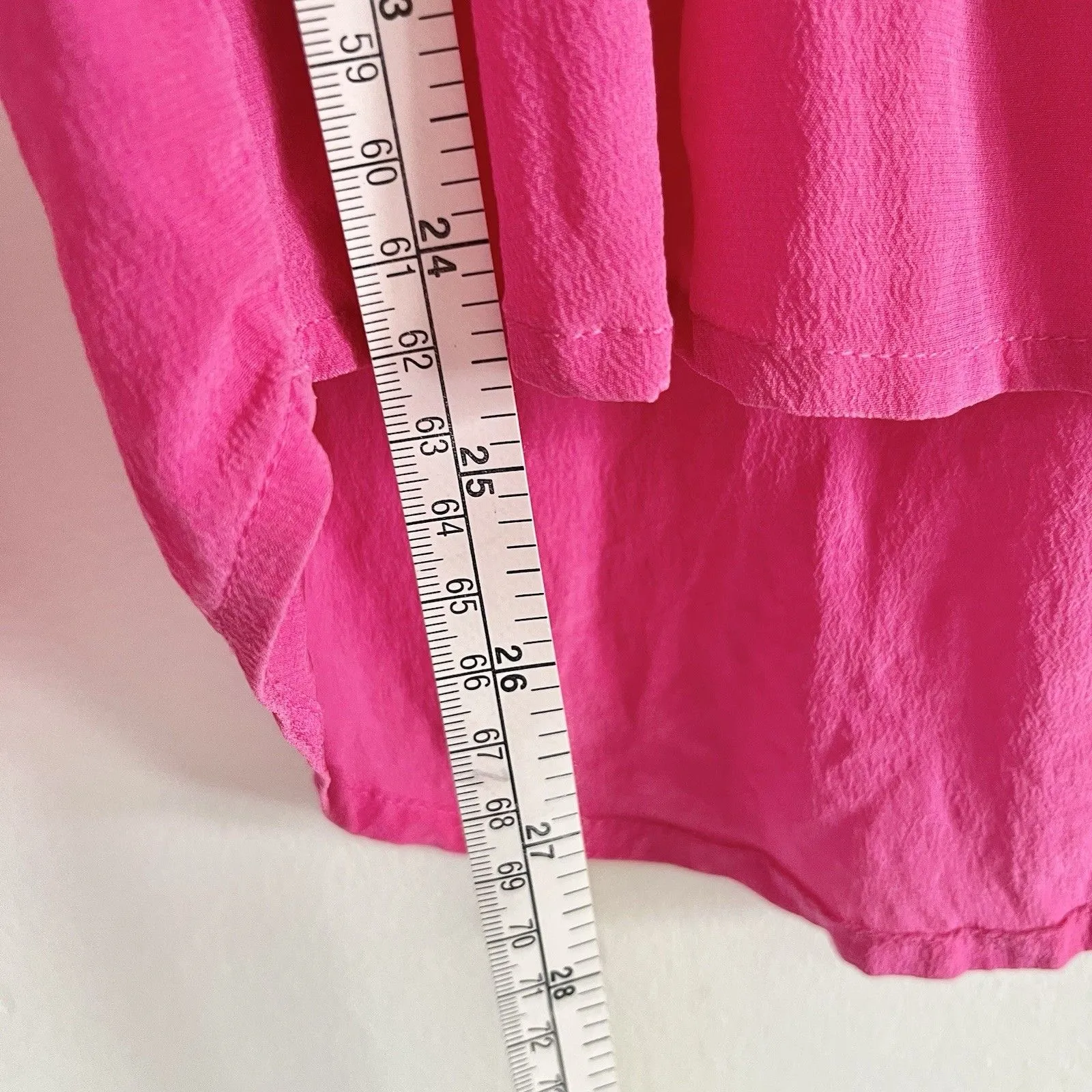 Ann Taylor Blouse Pink Silk V Neck Wrap Peplum Women M Office Career - Image 11