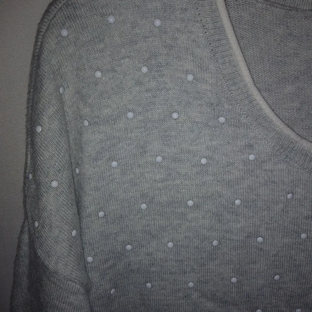Elle Gray M White Candy Dots Pullover Sweater - Image 2