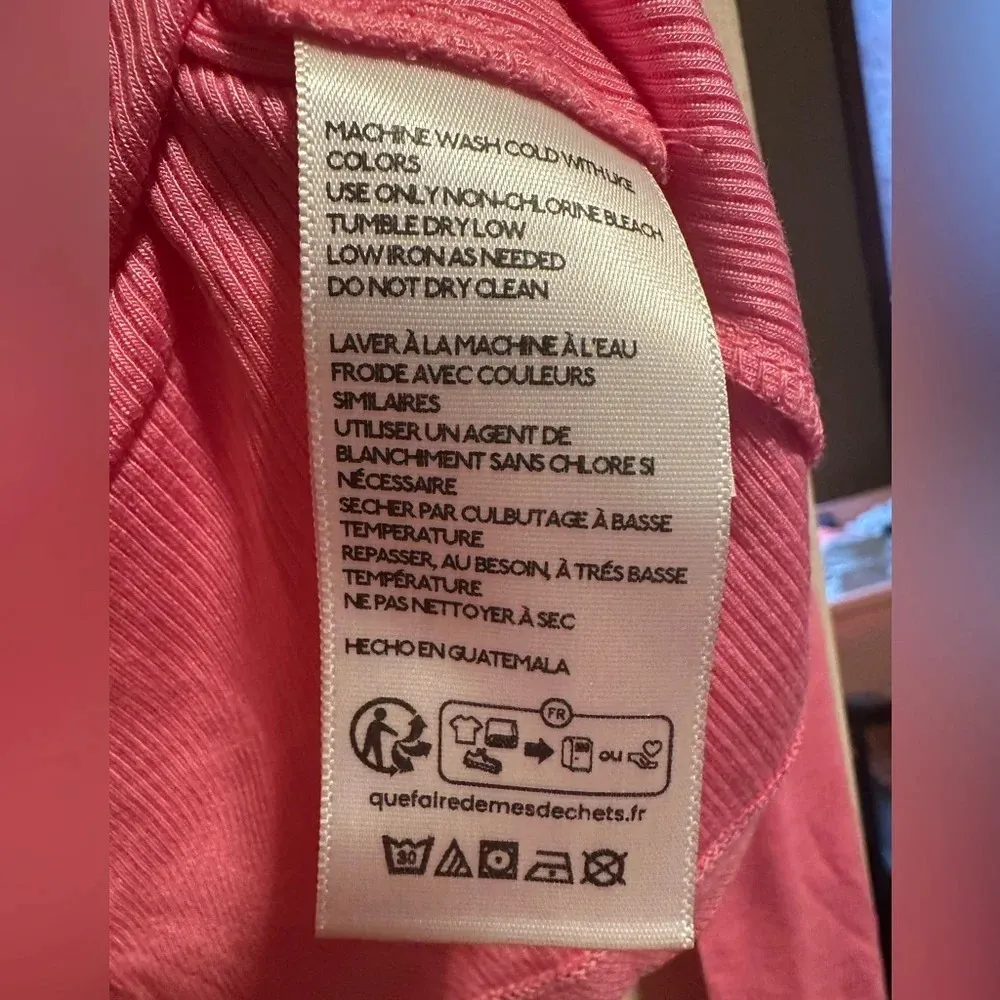 BDG NWOT Urban Outfitters pink v-boat neck long sleeve sz M **SEE FLAW IN PHOTOS - Image 5