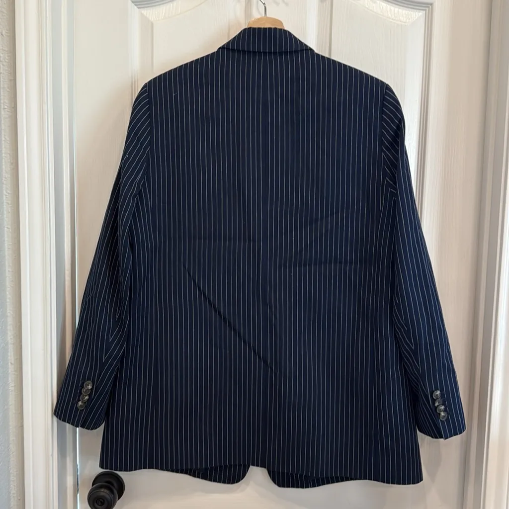Everlane oversized pinstripe blazer tencel & cotton - Image 9