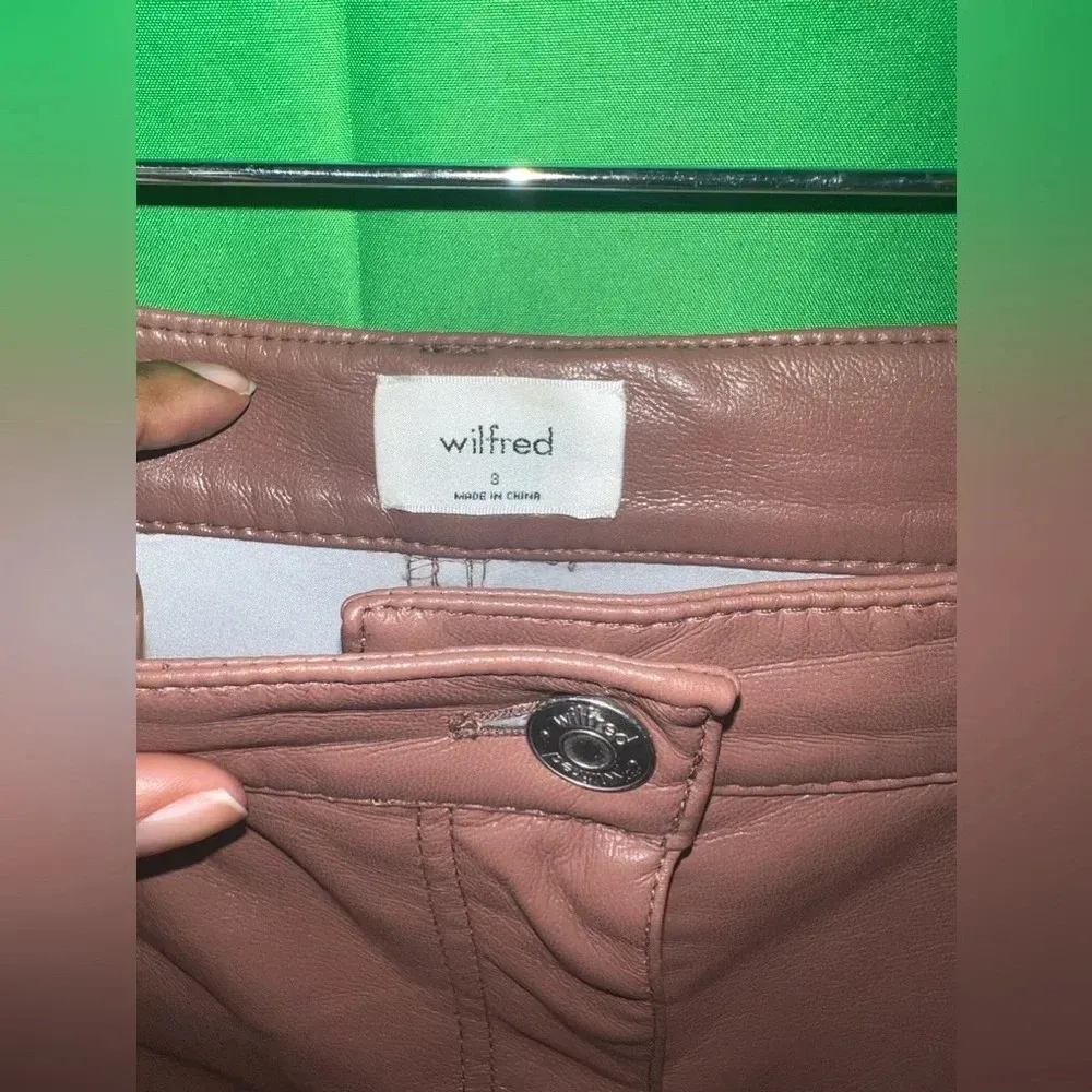Wilfred Faux Leather Camel Pants size 8 - Image 6