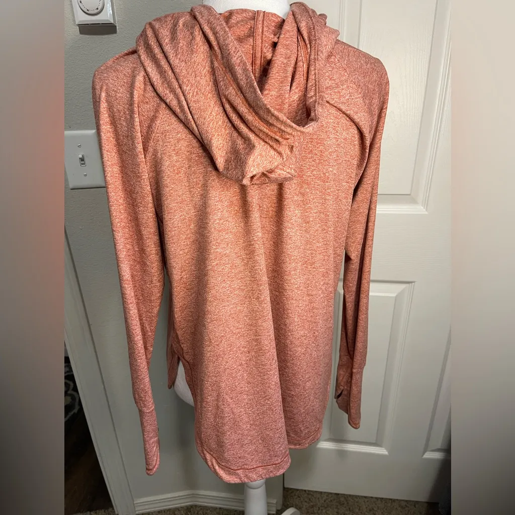 Athleta Uptempo Hoodie Burnt Orange Heathered Sweatshirt Medium - Image 3